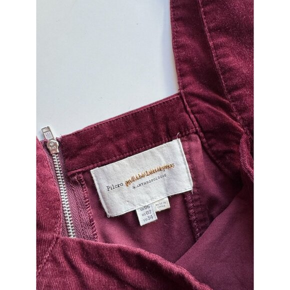 PILCRO Dark Purple Cotton Corduroy Belted Boot Leg Overalls Jumpsuit, Size 2 - Picture 11 of 14